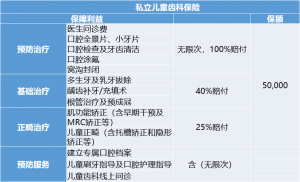 儿童齿科保险：保险内容